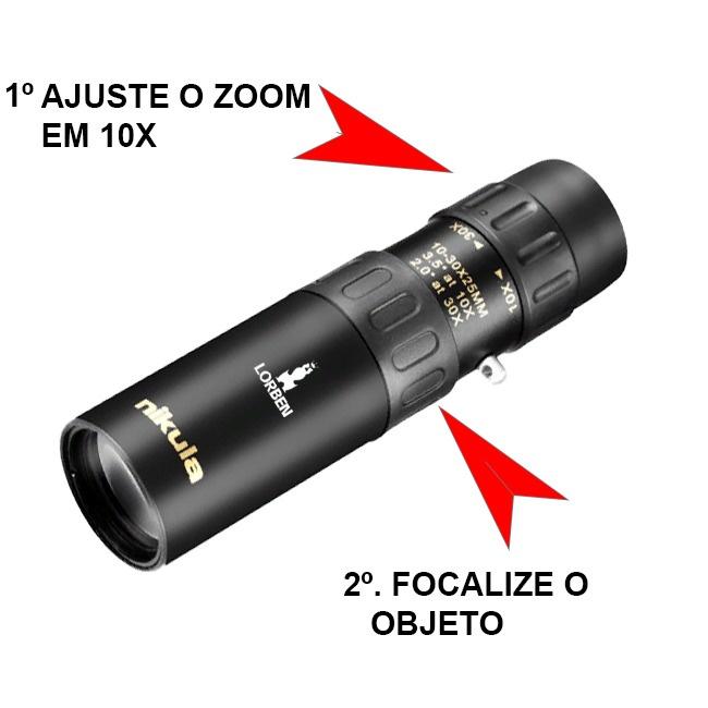 Monóculo Luneta 10-30x25 Profissional Tático Telescópio
