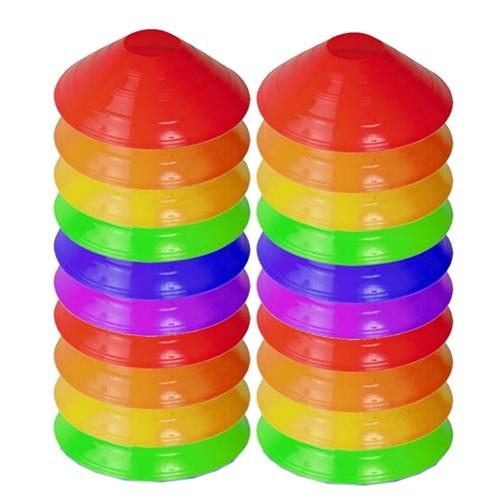 Kit 20 Chapeu Chines Colorido Half Cone Treino Agilidade Funcional Sinalizaçao Esportiva