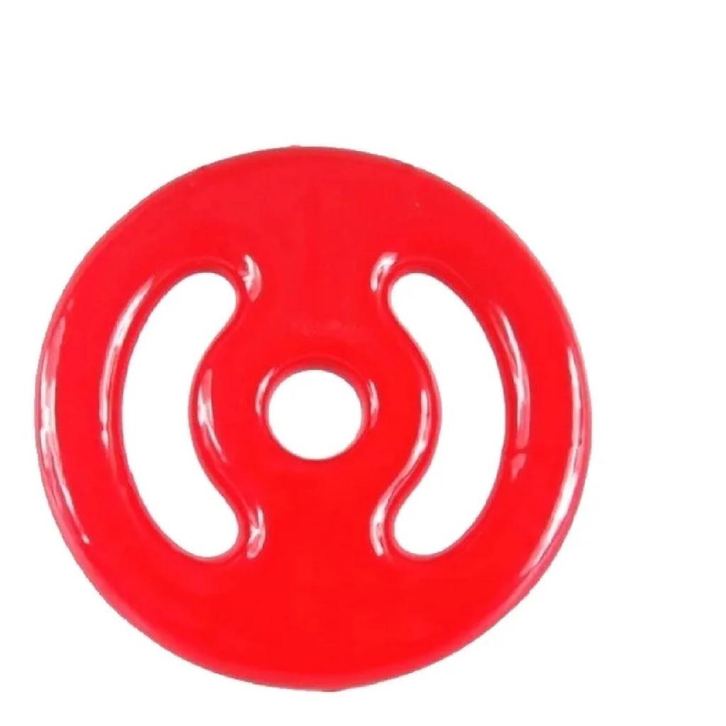 Anilha 2kg Emborrachada Pvc Furo Standard Vermelho (01 Unidade)