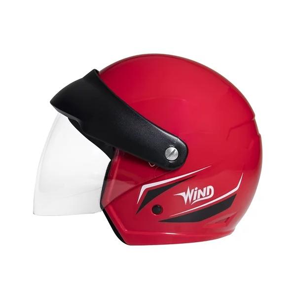 Capacete Aberto Taurus Wind Visor Vermelho Brilhante E Preto Com Viseira Acoplada