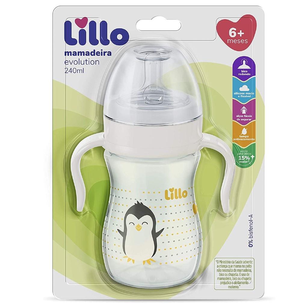 Mamadeira Com Alça Super Evolution 240ml Neutra - Lillo