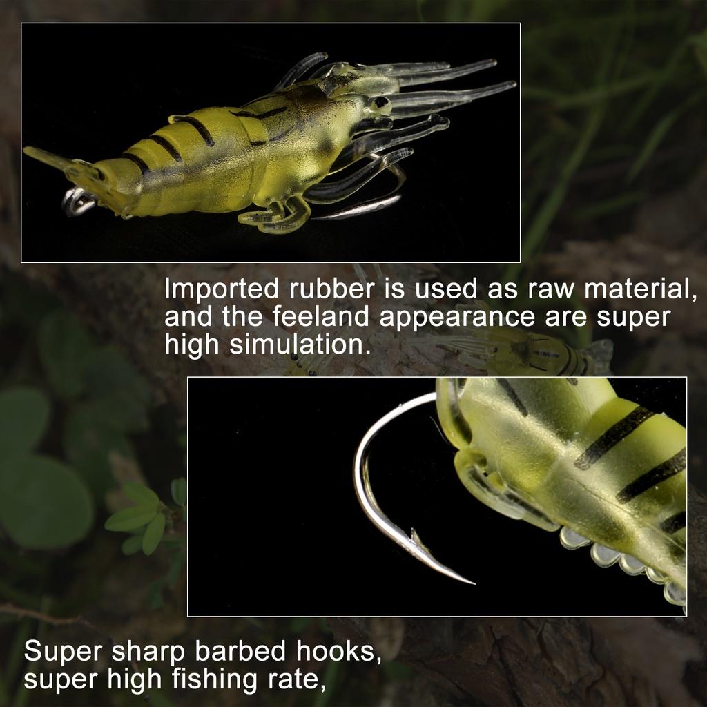 Sougayilang Isca De Pesca 10pc Camarão 5cm/1.5g Plástico Luminoso