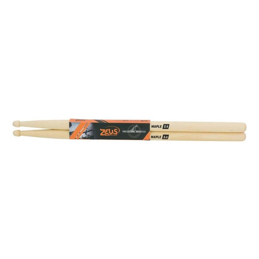 Par De Baqueta Zeus Original 5 A Ponta De Madeira Maple 5a