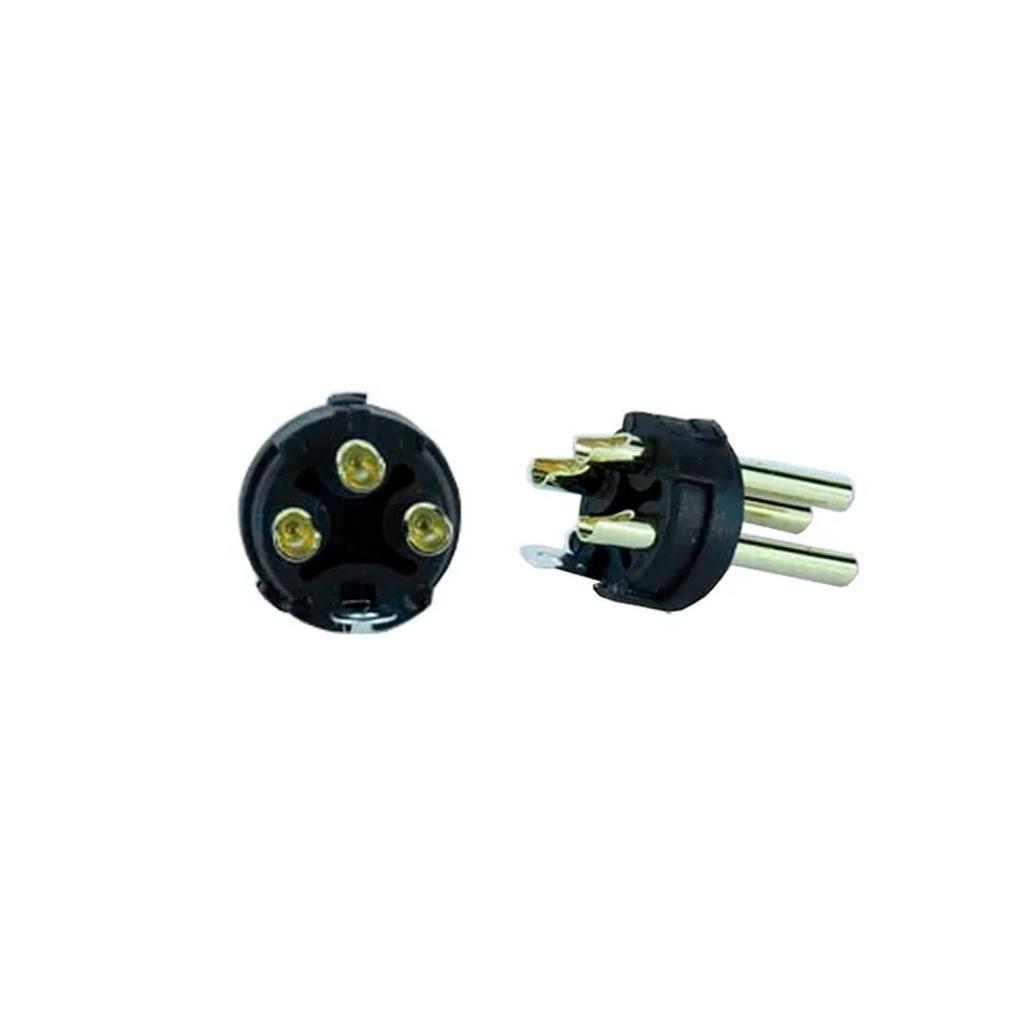 Plug Conector Hjh Xlr Macho Linha Te Ban A Ouro 3 Pinos Hx082