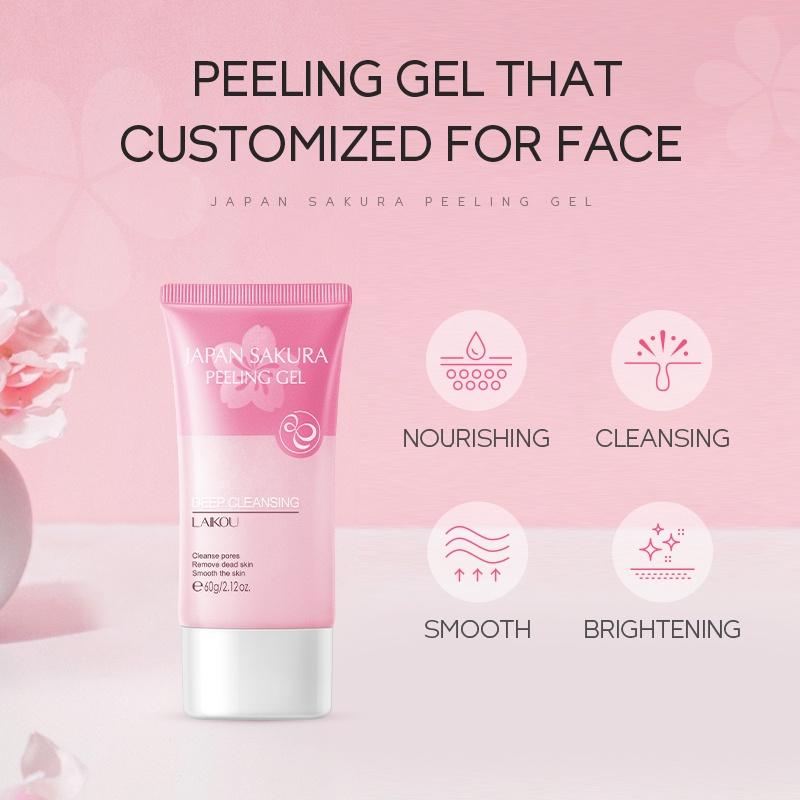 Sakura Gel De Peeling Laikou Matcha Esfoliante Facial Remove Pele Morta Clareador Limpeza
