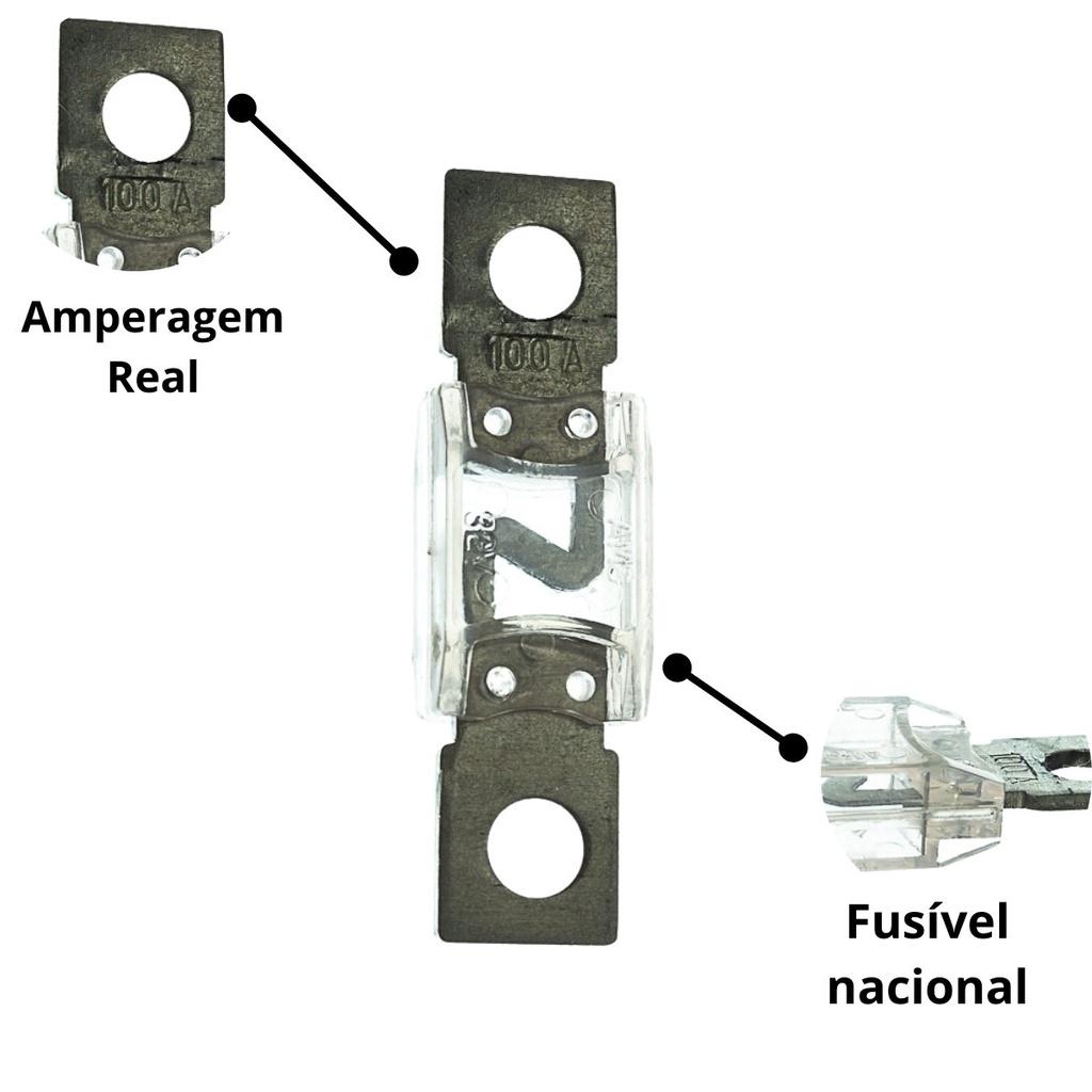 Kit Porta Fusível Acrílico Grande Caixa Reforçada E 2 Fusíveis Solar Mega Universal Proteção Distribuidor