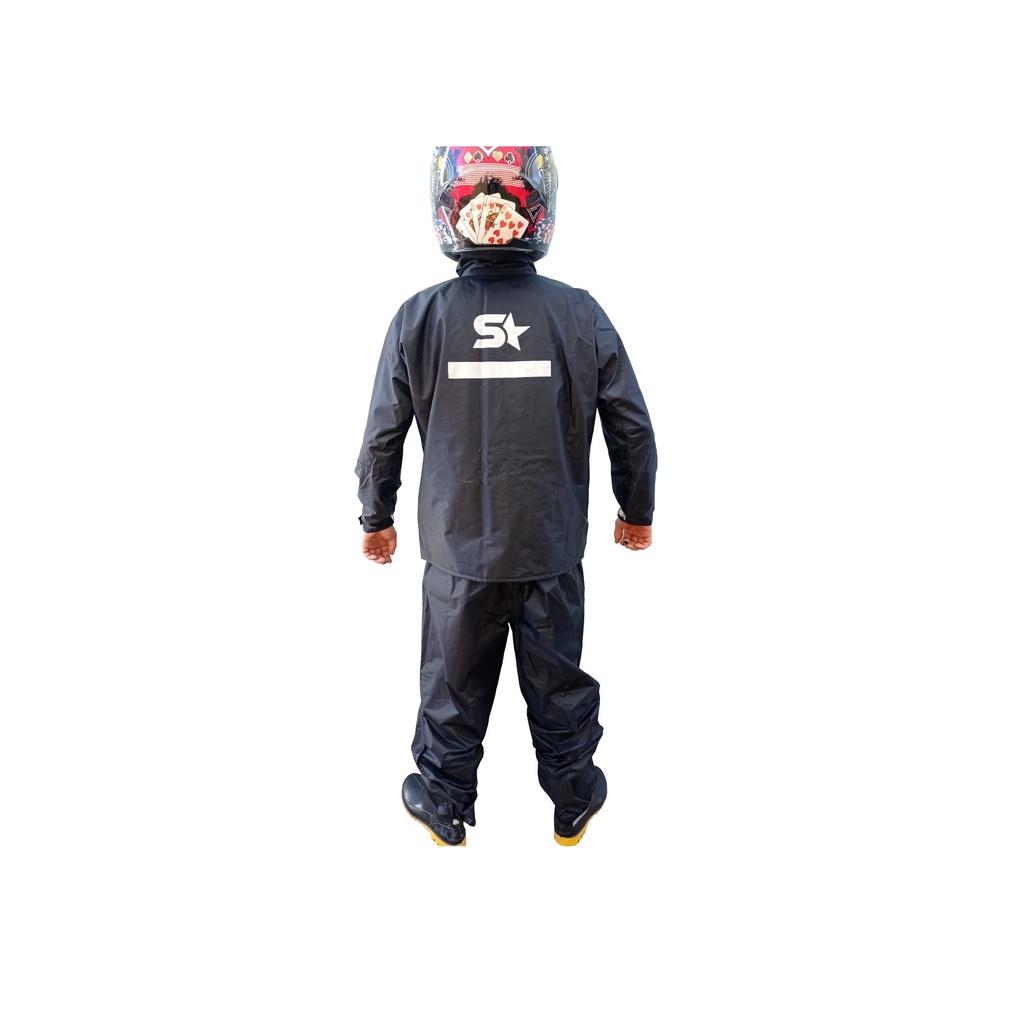 Kit Capa De Chuva Nylon Conjunto Calça Jaqueta 100 Impermeavel Moto Motoboy Touca Ninja Bota Borracha Rede Elastica