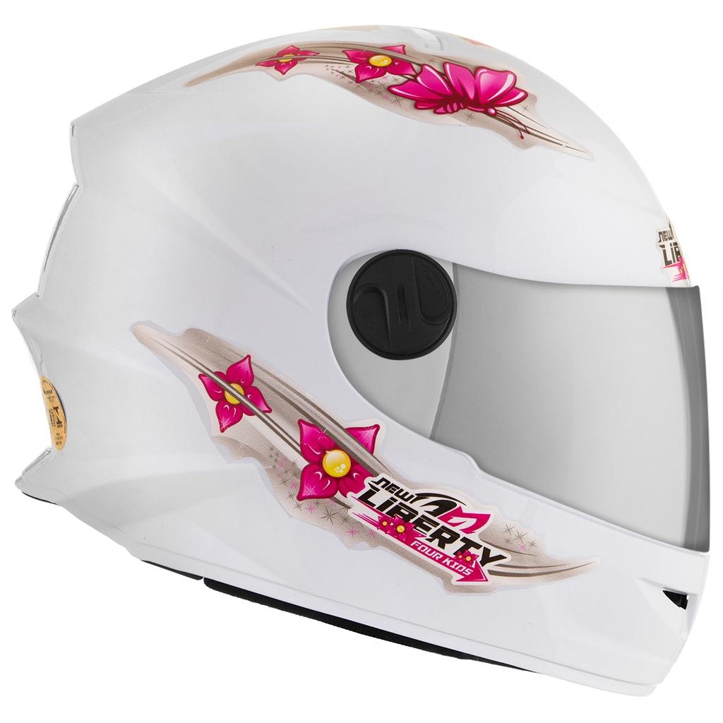 Capacete Fechado PRO Tork Liberty Four Kids For Girls Viseira Cromada