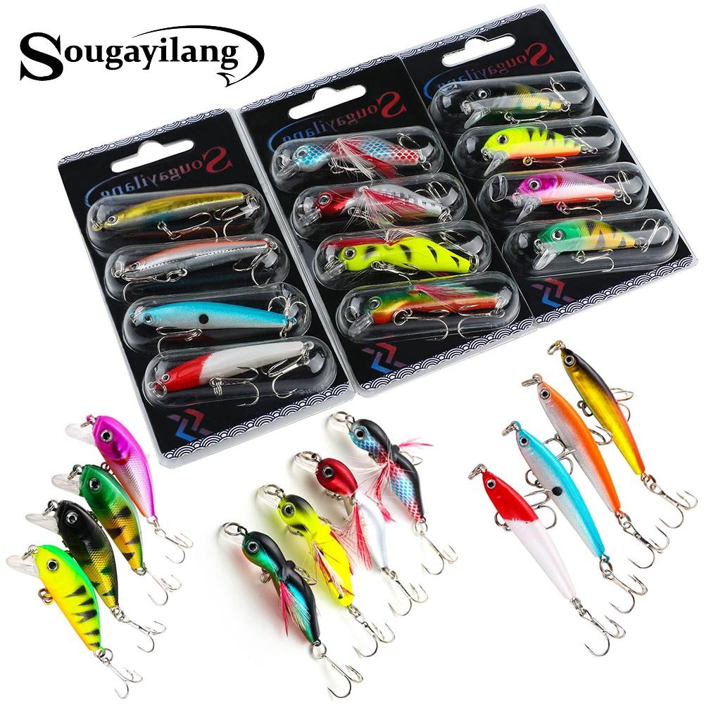 Sougayilang 4 Pcs Wobbler Isca De Pesca Conjunto Iscas De Pesca Dura Anticorrosão De Pesca Isca De Pesca A Pesca De Pesca