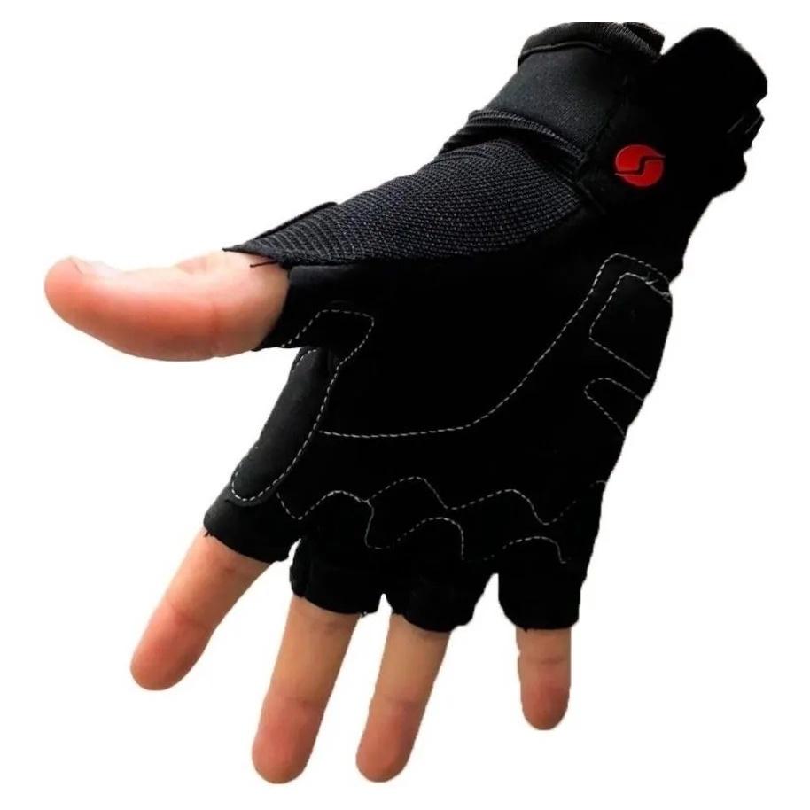 Luvas Meio Dedo Para Moto Motociclista Ciclismo Bike Bicicleta Rocket Preto
