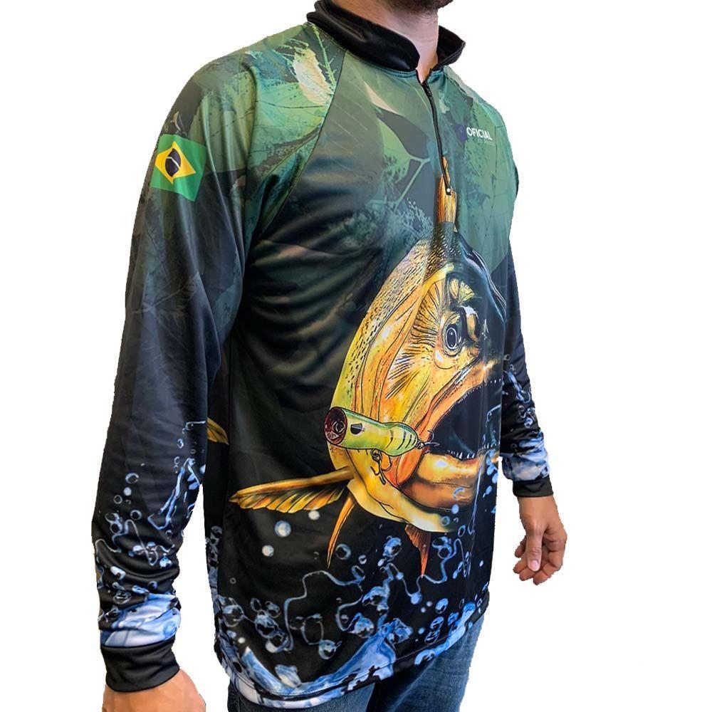 Camisa De Proteção Solar Uv Dourado - Oficial Da Pesca