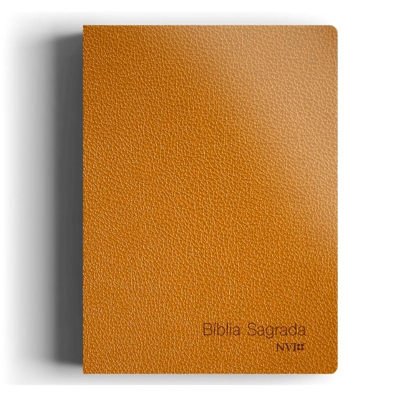 Bíblia Sagrada Slim Compacta Nvi Capa Luxo Laranja