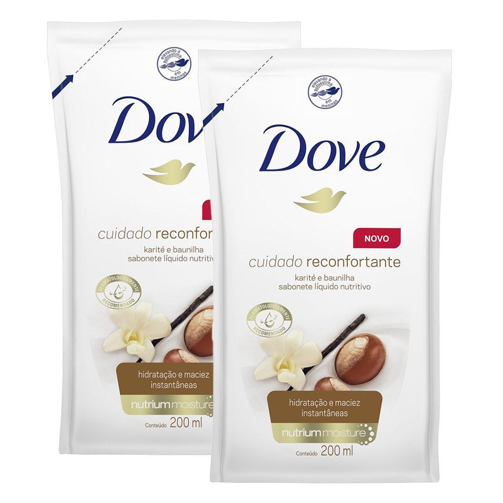 Kit 2 Refil Sabonete Líquido Dove Karité E Baunilha 200ml Cada