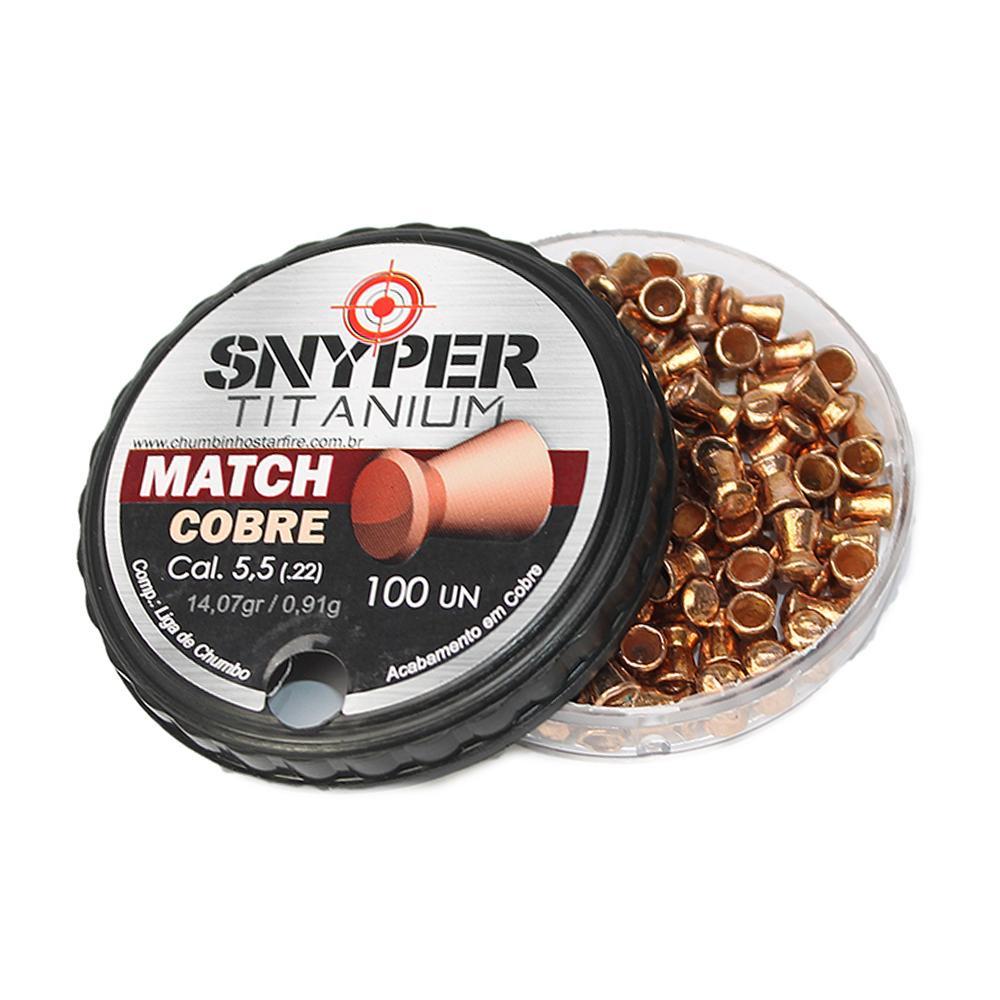 Chumbinho Titanium Match Cobre 5.5mm 100 Unidades - Snyper