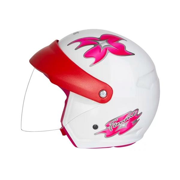 Capacete Aberto Taurus Wind Visor Femme Ii Branco E Rosa Com Viseira Acoplada