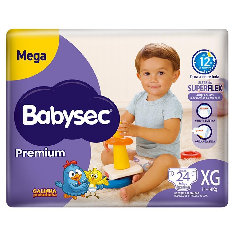 Kit 2 Fraldas Babysec Galinha Pintadinha Premium Tamanho Xg 24 Unidades Cada