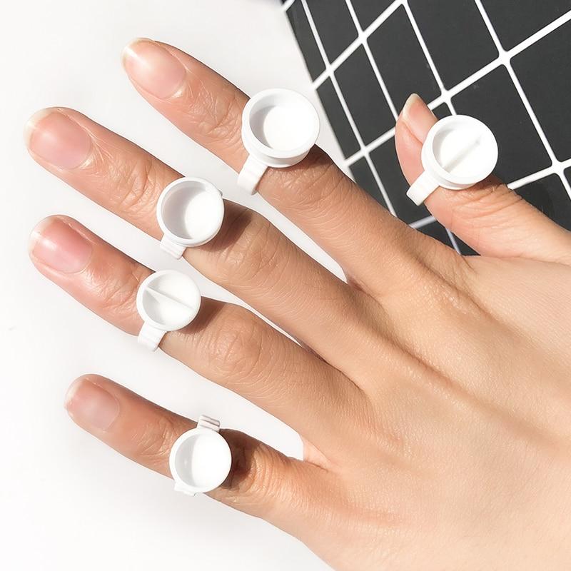 Nagaraku Maquiagem Cílios Extensão Dos Cílios Anéis De Cola Make Up 100 Pcs Pacote Cola Titular Tool Kit Set Maquiagem
