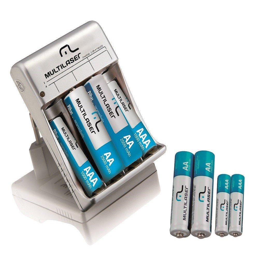 Carregador De Pilhas Multilaser Aa/aaa 8 Pilhas Cb093 Bivolt