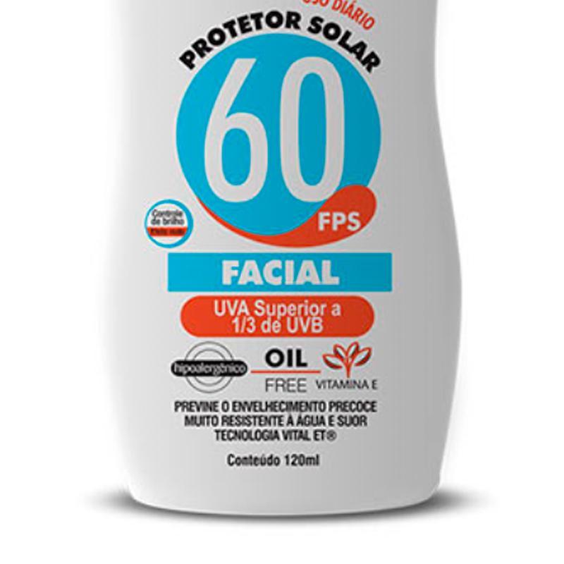 Protetor Solar Facial FPS 60 120 Ml Bisnaga Nutriex