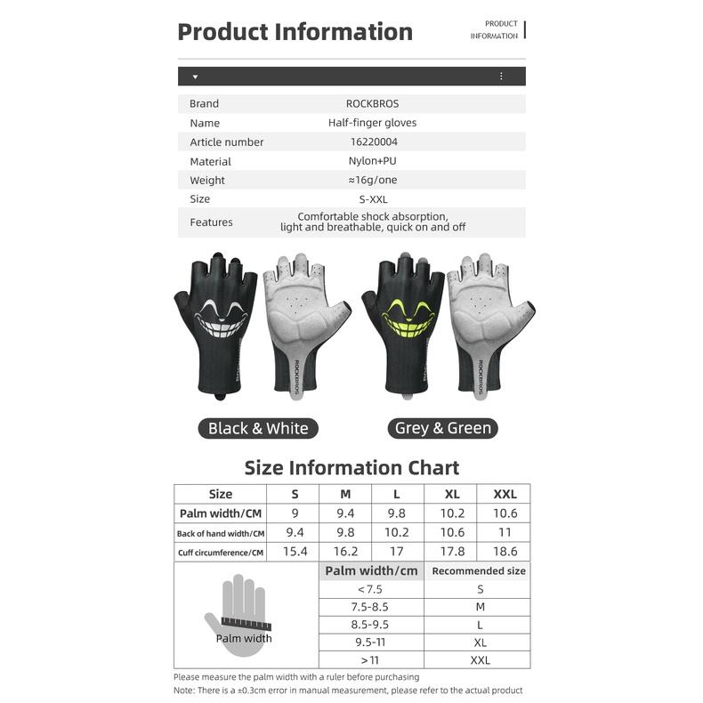 Rockbros Luvas De Bicicleta Harf Finger Bike Luva Amortecedora Antideslizante Respirável Acessórios De Ciclismo