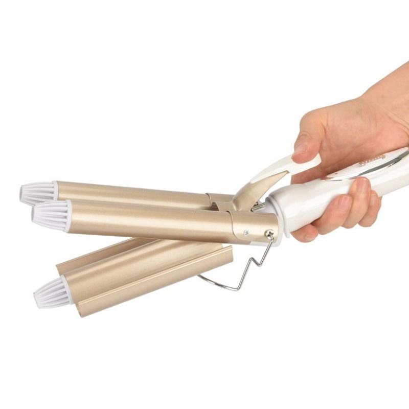 Kemei 1010 Curling Iron Ceramic Triple Barrel Hair Styler Hair Waver Styling Tools (110-220v)