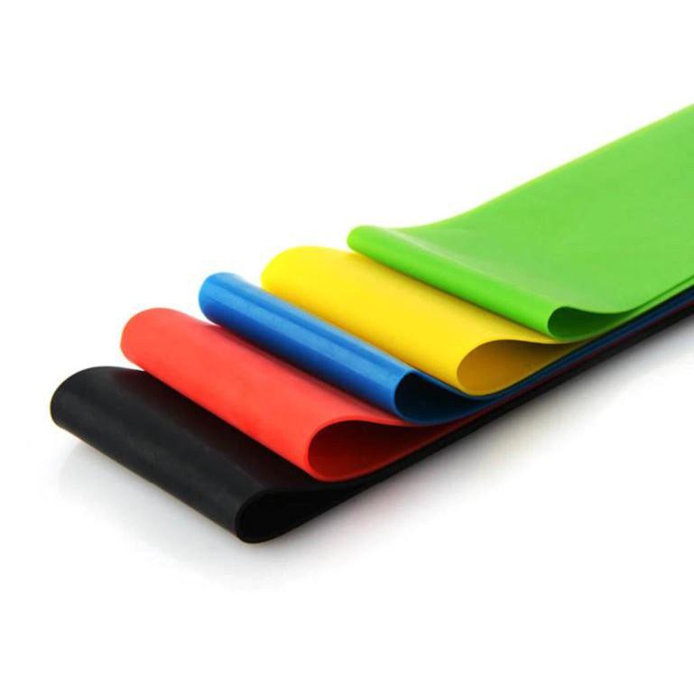 Kit 5 Faixas Elástica De Resistência Mini Band Para Treino Yoga Pilates Treino Academia Musculação