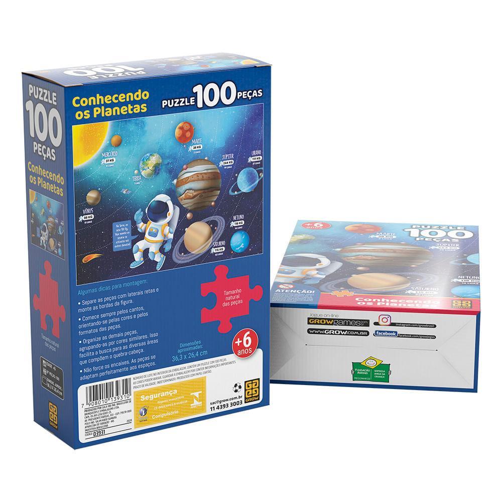 Puzzle 100 Peças Conhecendo Os Planetas