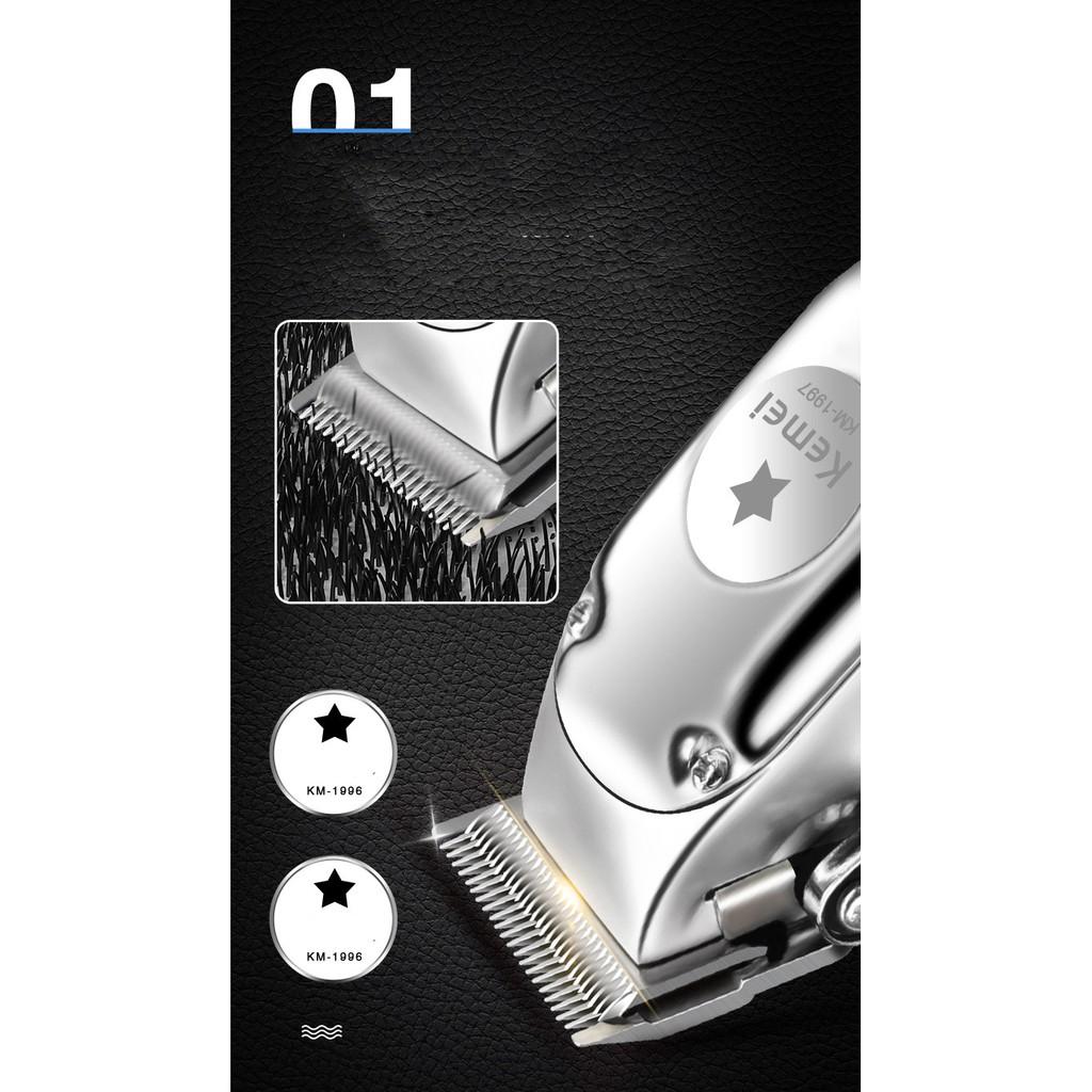 Máquina Profissional Para Cortar Cabelo Sem Fio Kemei 1997 Para Máquina De Cortar Cabelo Powerful Fade Em Metal Km-1996