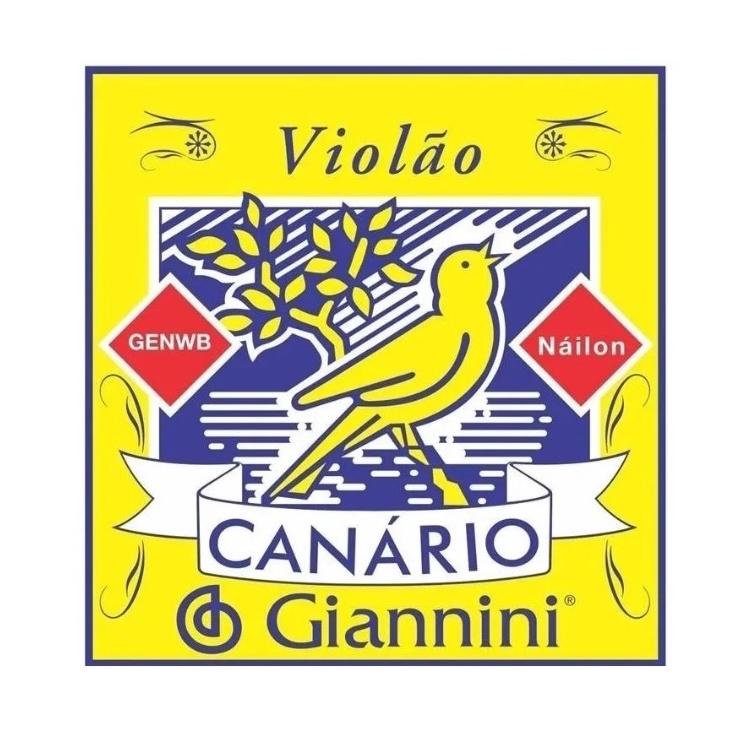 Encordoamento Cordas Para Violão Nylon Canário Giannini Com Bolinha Genwb + 2 Palhetas