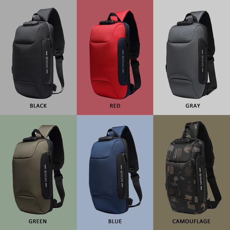 Bolsa Masculina À Prova D Água Para Carregamento USB