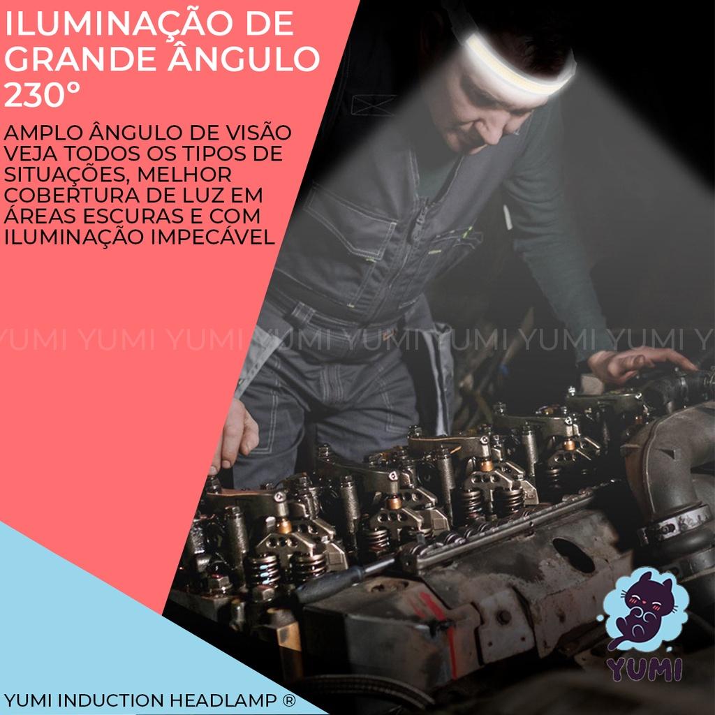 Lanterna De Cabeça Recarregavel USB Com Sensor Indutivo + LED Luz Lateral Prova D Água 1200mah