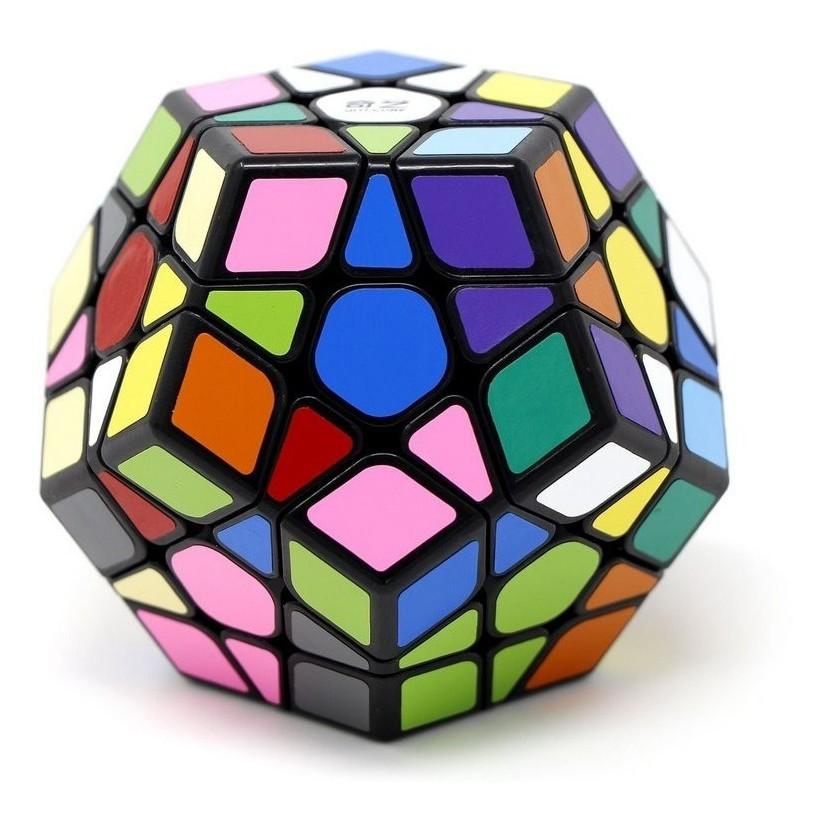 Megaminx Qiyi Qiheng Preto Adesivado Profissional