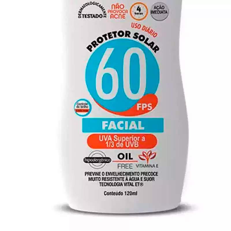 Protetor Blolqueador Solar Facial FPS 60 Bisnaga 120 Ml Nutriex