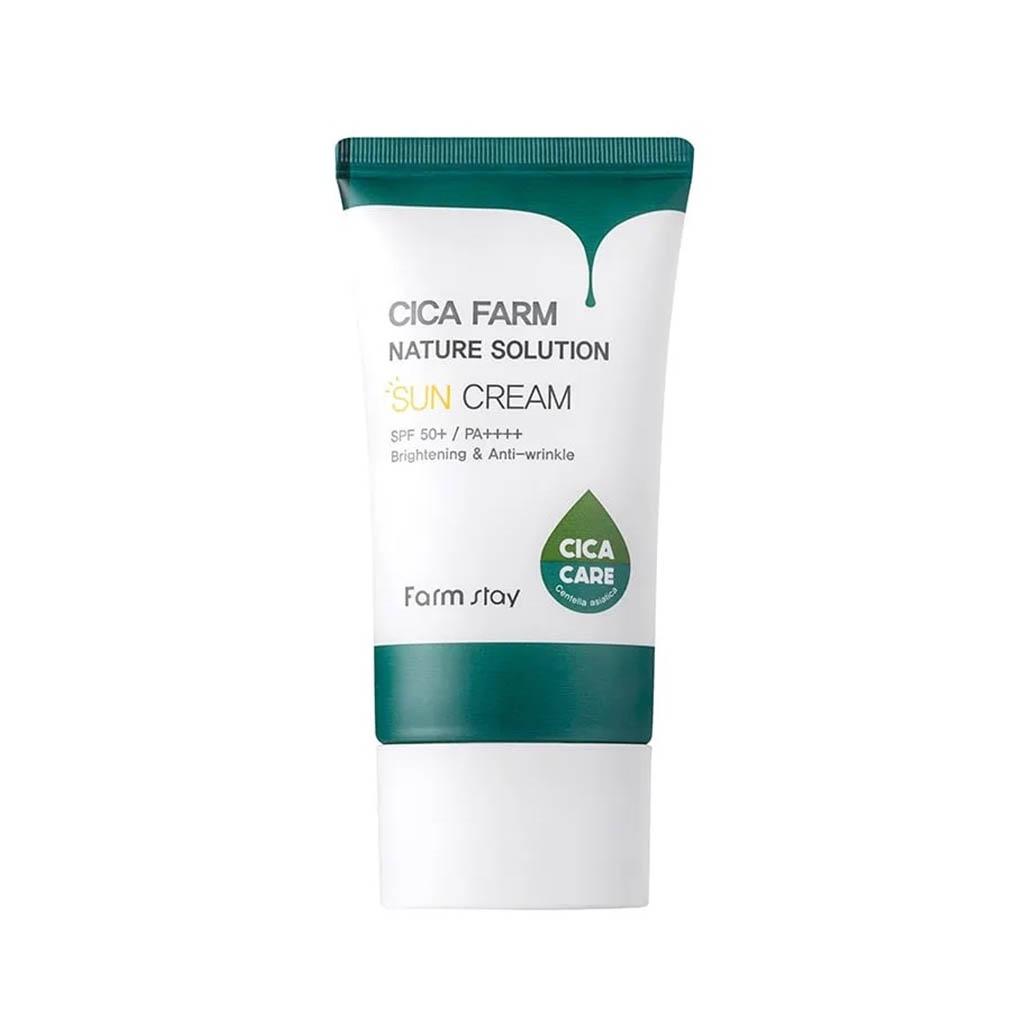 Farmstay Cica Farm Nature Solution Sun Cream Sun Screen Sun Block Protetor Solar Spf50+/pa++50ml