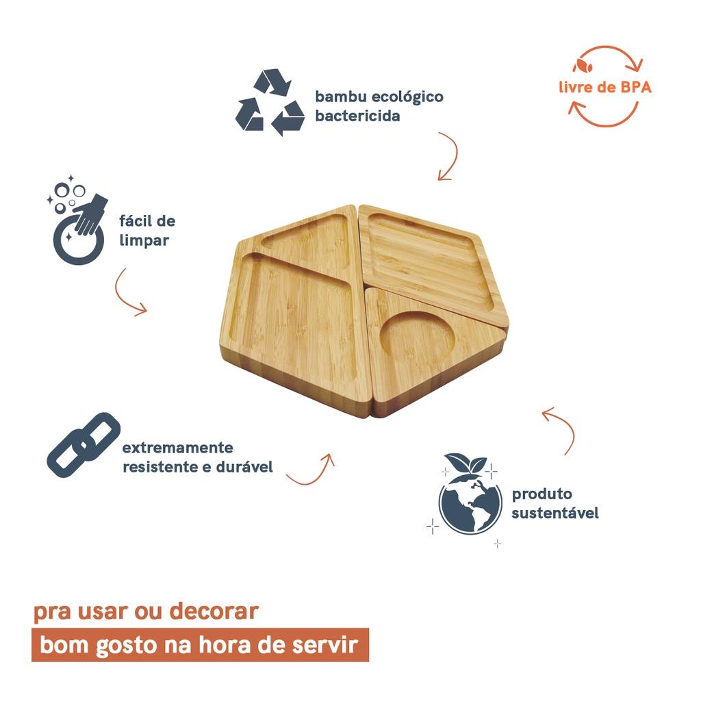 Petisqueira De Bambu Hexagonal Desmontável- Oikos