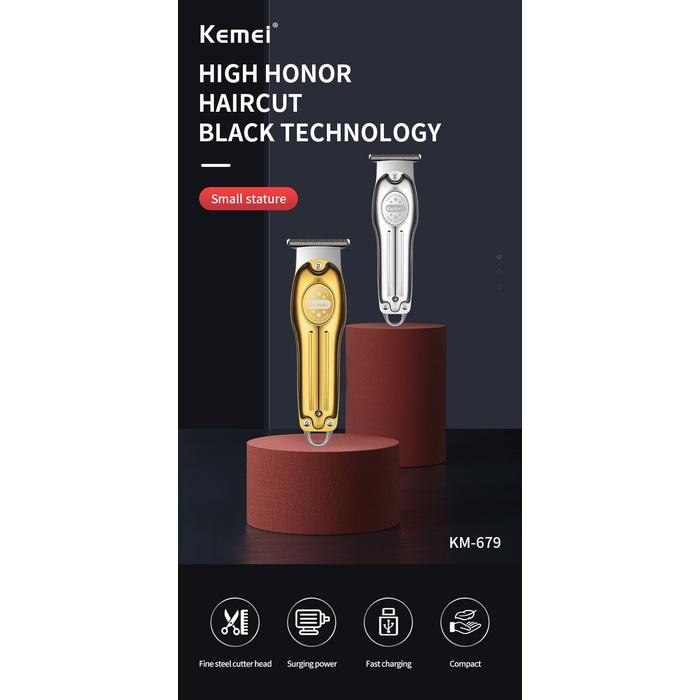 Aparador De Pelos Elétricos Kemei Profissional/máquina De Corte De Cabelo 0mm/gola Careca/sem Fio