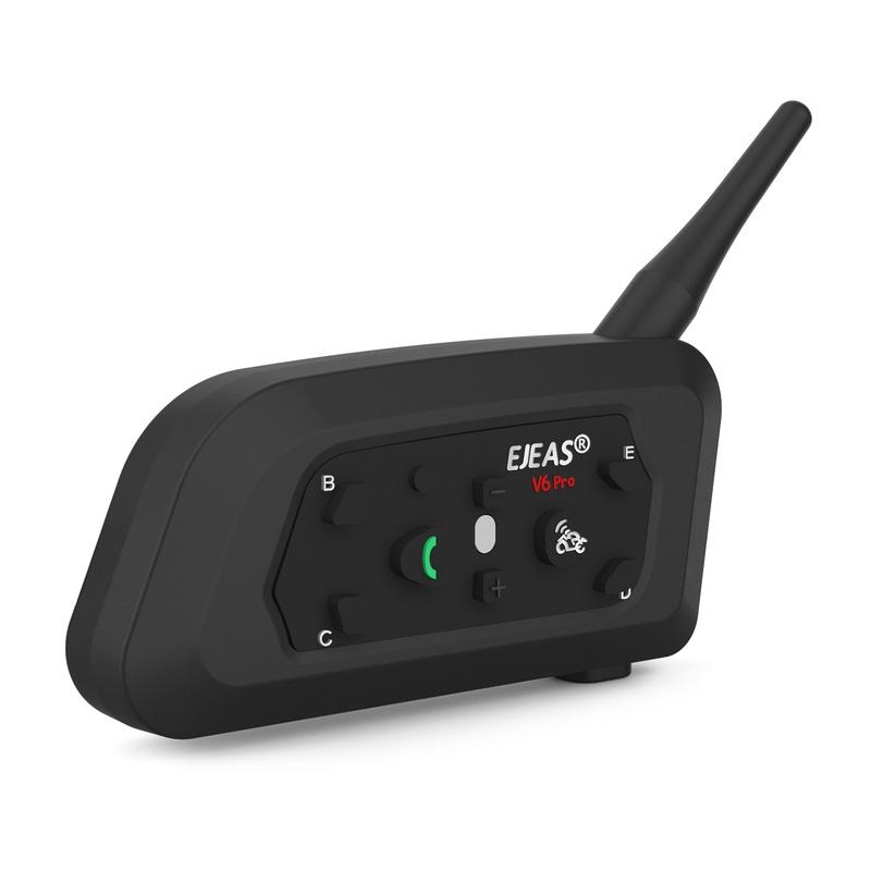 Ejeas V6 PRO + Tipo-c Capacete Da Motocicleta Bluetooth Interfone Fone De Ouvido 5.1 IP65 À Prova Dip65 Água 1 Pacote