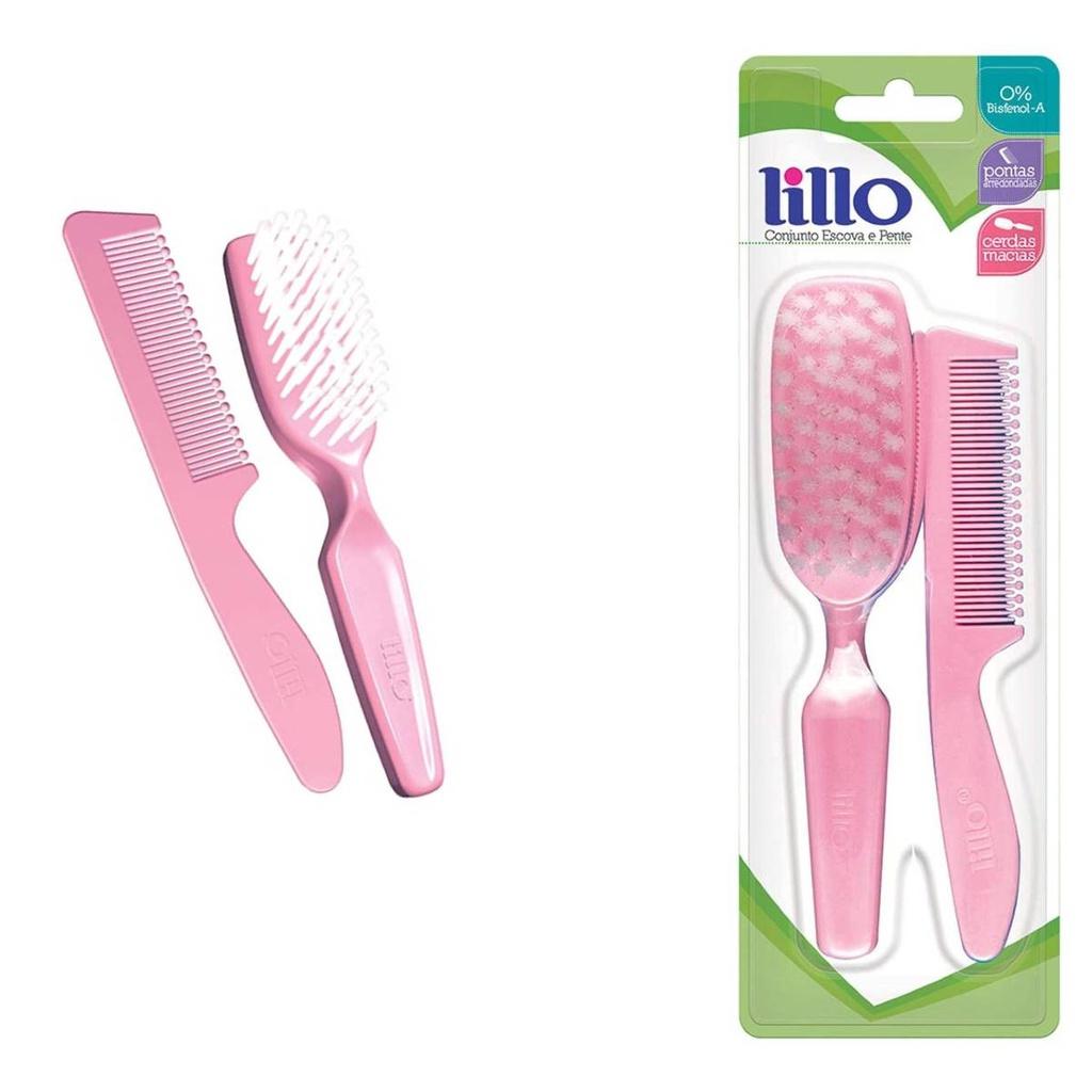 Conjunto Escova E Pente ULTRA Macia Rosa - Lillo