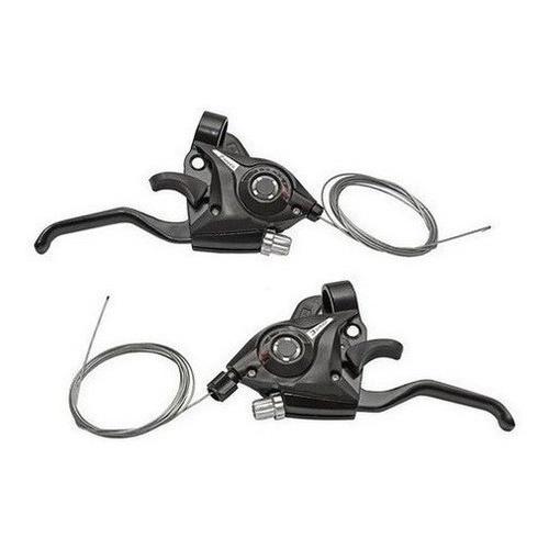 Kit Pinças De Freio A Disco + Alavancas Passador Rapid Fire 21V Para Bike