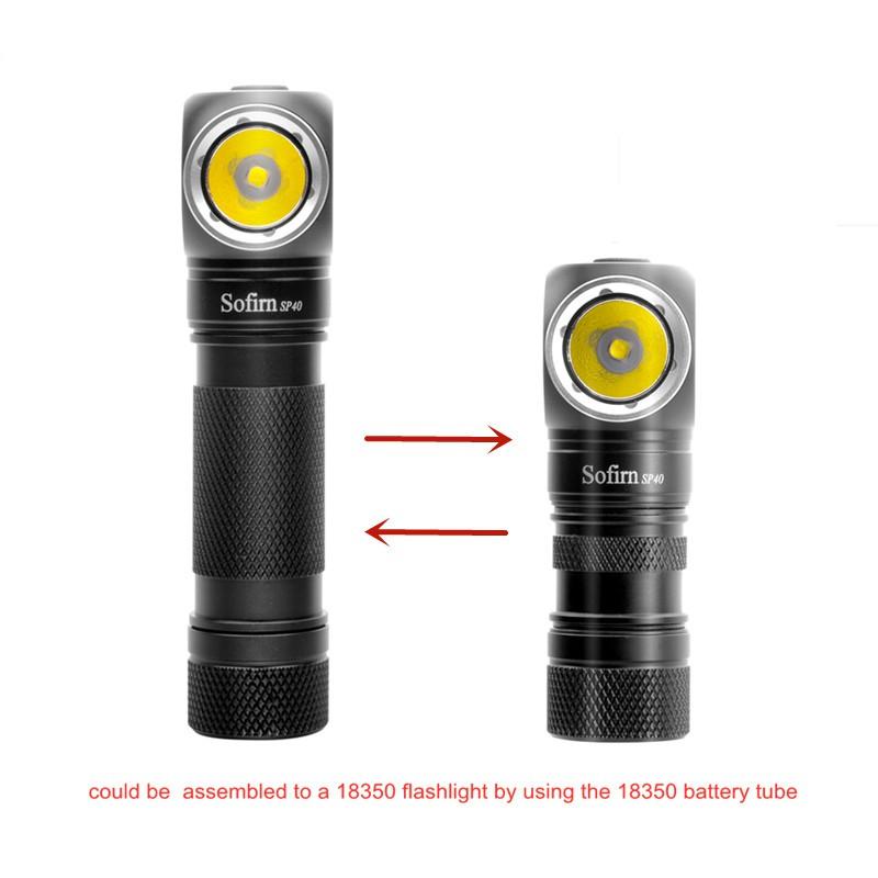 Lanterna LED Sofirn SP40 Xpl 1200lm USB Recarregável Farol À Prova D Água Alimentado Por 18650/18350 4 Modos