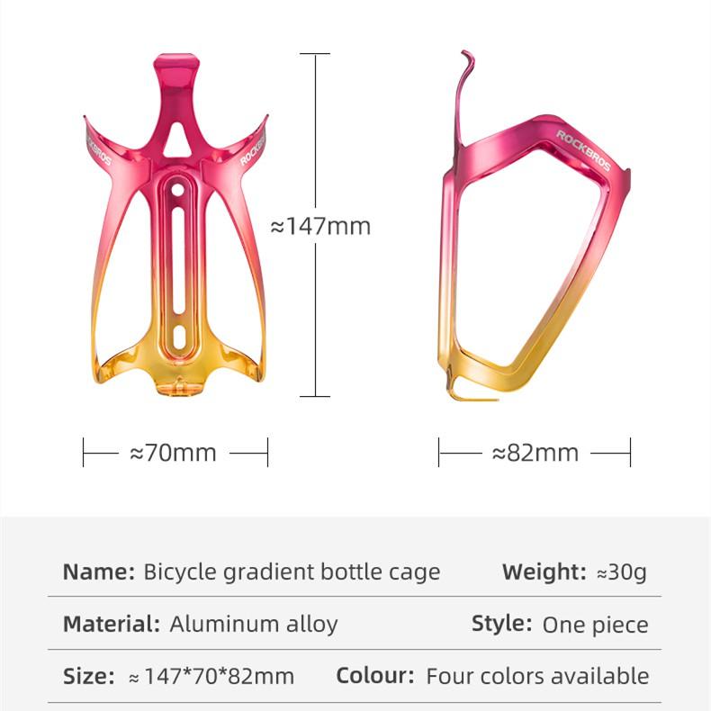 Suporte Para Garrafa Rockbros Gaiola De Alumínio Liga Bicicleta Gradiente De Estrada Colorida Montanha