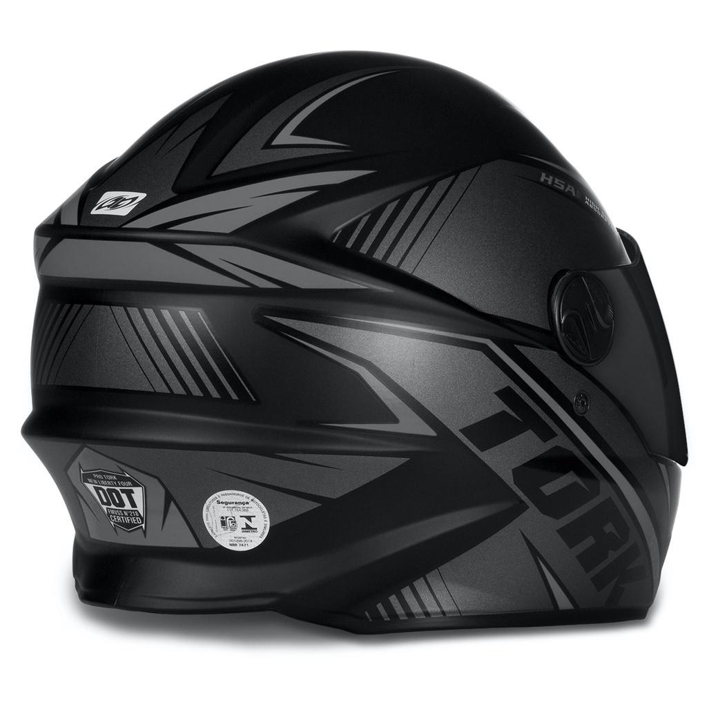 Capacete Fechado PRO Tork R8 PRO Fosco Prata 60 Viseira Fumê