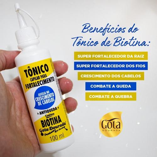 Tônico Fortalecimento Dos Cabelos Com Biotina Gota Dourada
