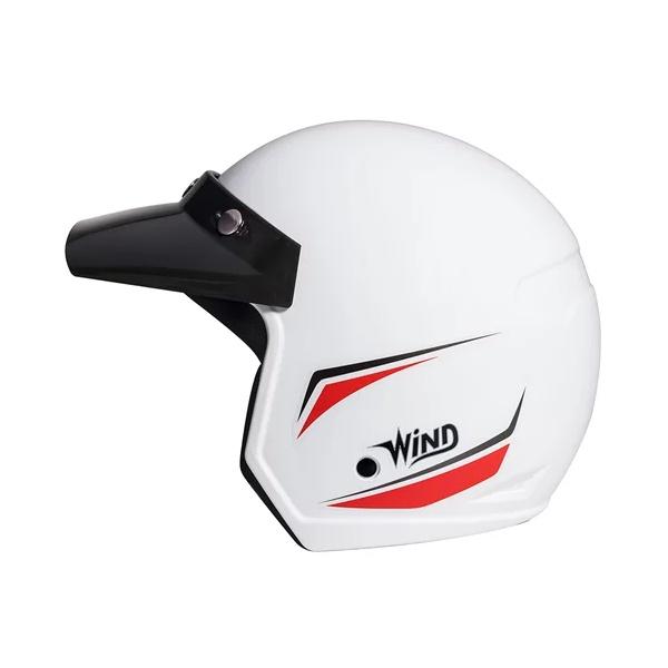 Capacete Aberto Taurus Wind Tecno Branco E Vermelho Com Viseira Urbano