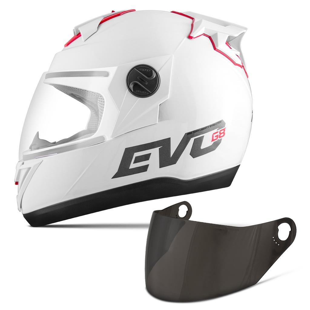 Capacete Moto Evolution G8 Evo Solid + Viseira Fumê PRO Tork