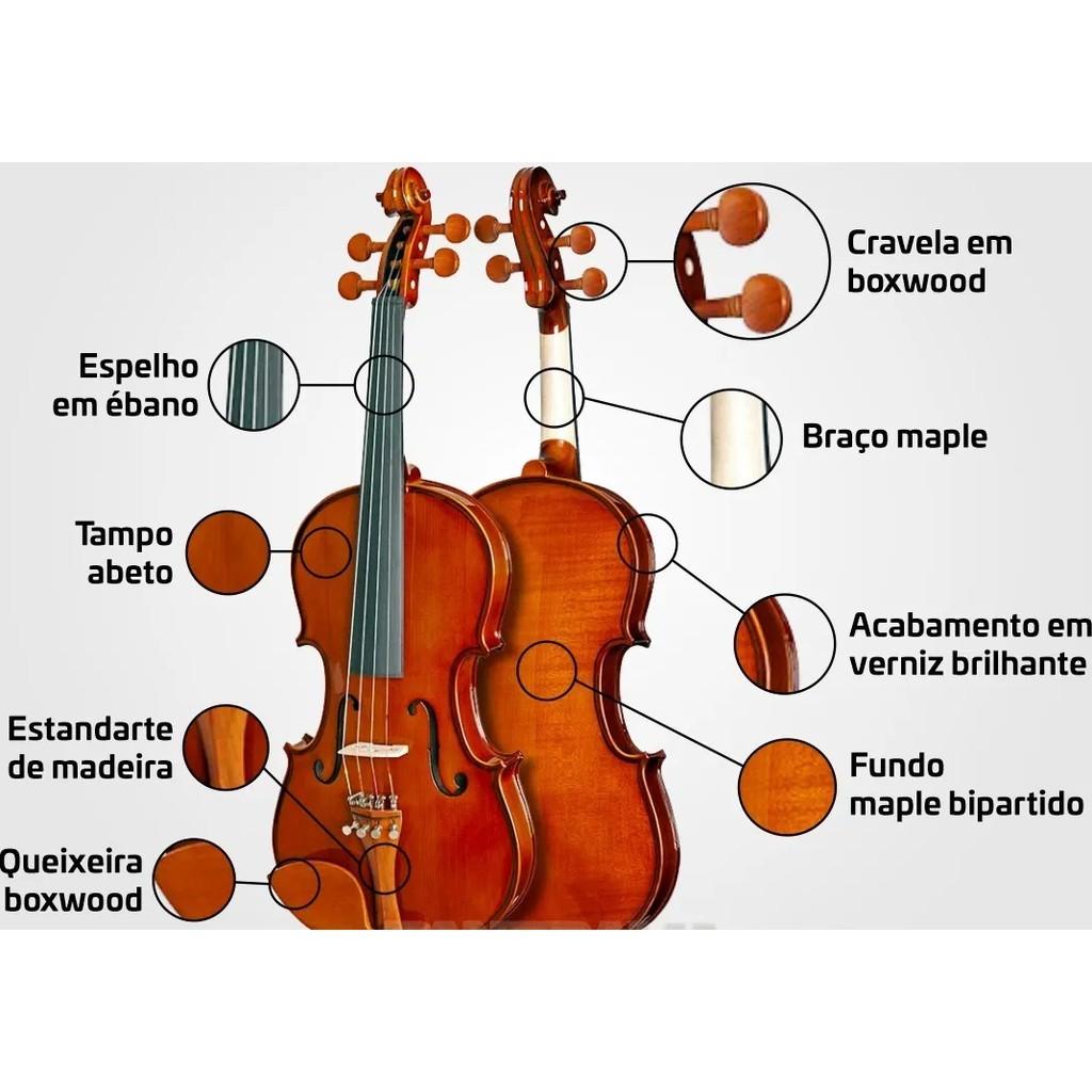 Violino Eagle 4/4 Ve441 + Case Breu E Arco Profissional
