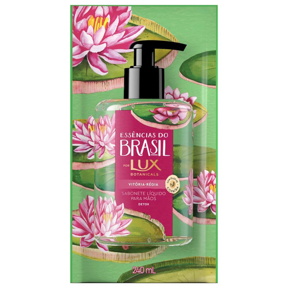 Kit Com 3 Refil Sabonetes Líquido Lux Essências Do Brasil Vitória Régia 240ml
