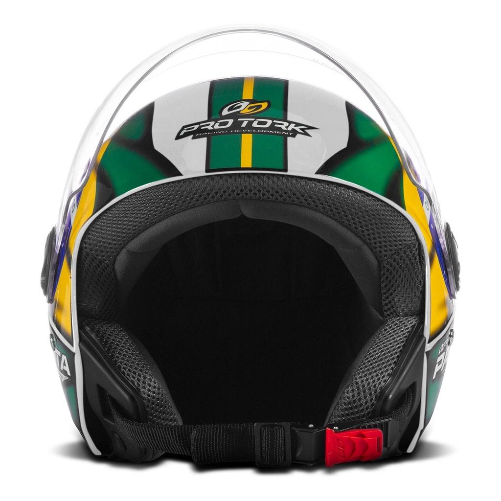 Capacete Aberto PRO Tork New Liberty 3 Patriota Branco Tam.58