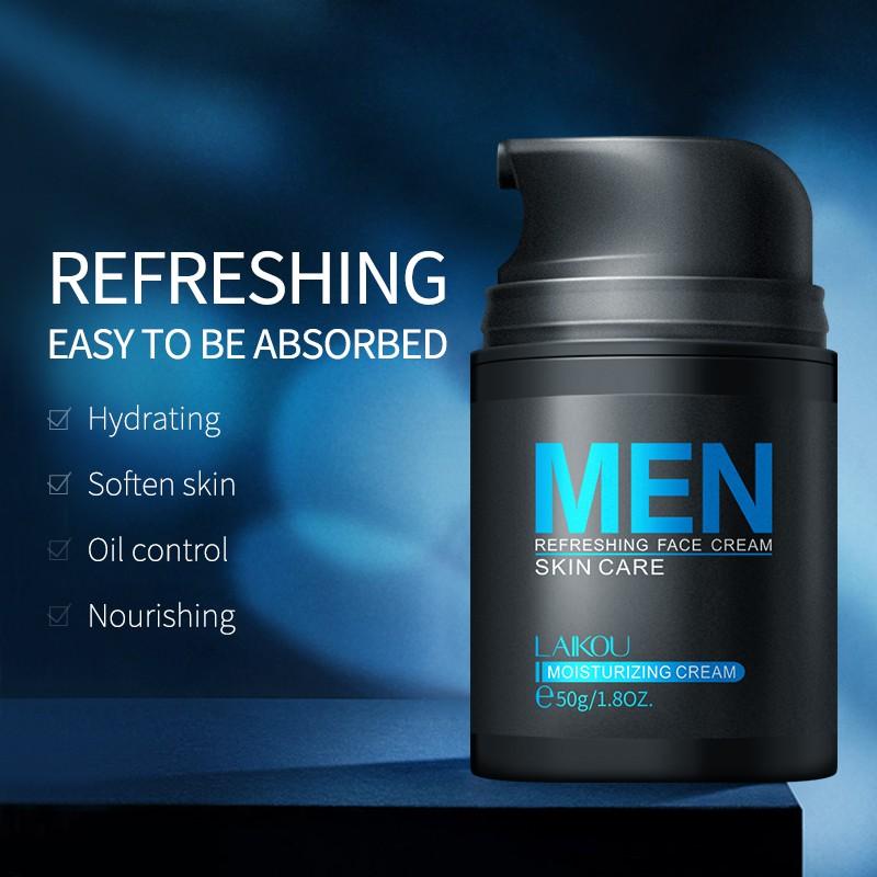 Homens Creme De Cuidados Com A Pele Óleo Hidratante Refrescante Facial Controle De Umidade 50g Laikou