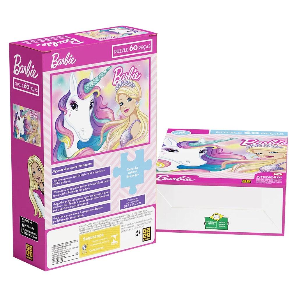 Quebra Cabeça Puzzle 60 Peças Barbie 04172 - Grow